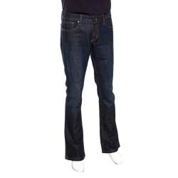 Pre Owned Ralph Lauren Indigo Duotone Washed Denim Faded Effect Boot Cut Jeans M