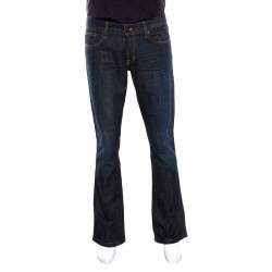 Pre Owned Ralph Lauren Indigo Duotone Washed Denim Faded Effect Boot Cut Jeans M