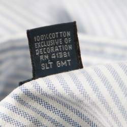 Pre Owned Ralph Lauren Sky Blue Striped Cotton Classic Fit Oxford Shirt XL