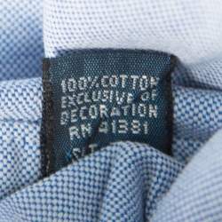 Pre Owned Ralph Lauren Light Blue Cotton Logo Embroidered Classic Fit Oxford Shirt XL