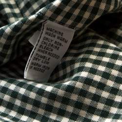 Pre Owned Ralph Lauren Green & White Checkered Cotton Classic Fit Shirt M
