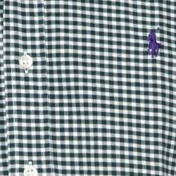 Pre Owned Ralph Lauren Green & White Checkered Cotton Classic Fit Shirt M