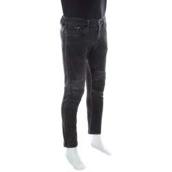 Pre Owned Ralph Lauren Charcoal Grey Denim Slim Fit Piston Moto Jeans M