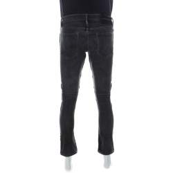 Pre Owned Ralph Lauren Charcoal Grey Denim Slim Fit Piston Moto Jeans M
