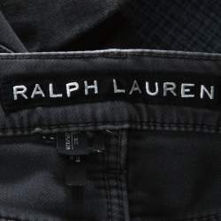 Pre Owned Ralph Lauren Charcoal Grey Denim Slim Fit Piston Moto Jeans M