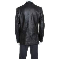 Pre Owned Ralph Lauren Black Lamb Leather Anthony Sport Coat XL 