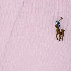 Pre Owned Ralph Lauren Pink Cotton Knit Slim Fit Oxford Shirt S