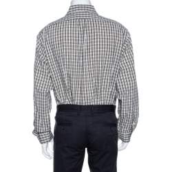 Pre Owned Ralph Lauren White Checked Cotton Button Down Blake Shirt XL