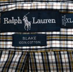Pre Owned Ralph Lauren White Checked Cotton Button Down Blake Shirt XL