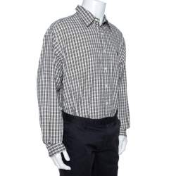 Pre Owned Ralph Lauren White Checked Cotton Button Down Blake Shirt XL