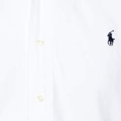 Pre Owned Ralph Lauren White Cotton Button Down Custom Fit Shirt L 