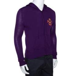 Pre Owned Ralph Lauren Purple Merino Wool Hooded & Fitted Sweater L