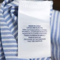 Pre Owned Ralph Lauren Blue Flag Embroidered Striped Knit Oxford Shirt L