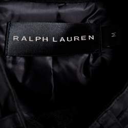Pre Owned Ralph Lauren Black Leather Trim Vest Jacket M