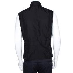 Pre Owned Ralph Lauren Black Leather Trim Vest Jacket M