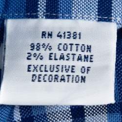 Pre Owned Ralph Lauren Blue Plaid Checked Stretch Oxford Slim Fit Shirt M