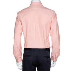 Pre Owned Ralph Lauren Light Orange Stretch Oxford Slim Fit Shirt M