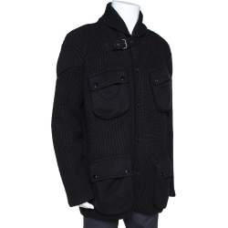 مملوكة مسبقًا Ralph Lauren Black Cashmere & Wool Knit Shawl Collar Cardigan XL