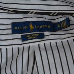 Pre Owned Ralph Lauren Monochrome Striped Cotton Button Front Shirt XL 