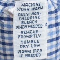 Pre Owned قميص رالف لورين أكمام قصيرة قطن مربعات أزرق مقاس كبير (لارج)