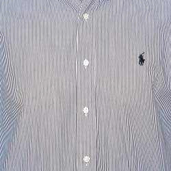 Pre Owned Ralph Lauren Monochrome Striped Cotton Long Sleeve Shirt M