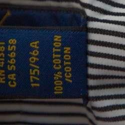 Pre Owned Ralph Lauren Monochrome Striped Cotton Long Sleeve Shirt M