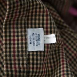 Pre Owned قميص رالف لورين أزرار أمامية قطن مربعات أخضر زيتوني مقاس وسط (ميديوم)