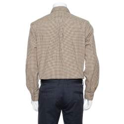 Pre Owned قميص رالف لورين أزرار أمامية قطن مربعات أخضر زيتوني مقاس وسط (ميديوم)