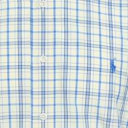 Pre Owned Ralph Lauren Pale Yellow Checked Cotton Button Down Shirt XL
