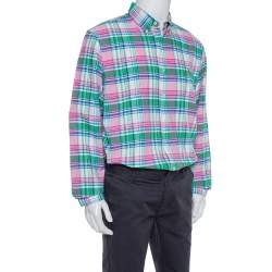 Pre Owned Ralph Lauren Multicolor Plaid Cotton Long Sleeve Button Front Shirt XL