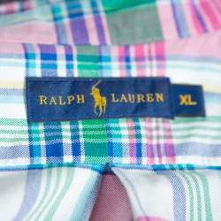 Pre Owned Ralph Lauren Multicolor Plaid Cotton Long Sleeve Button Front Shirt XL