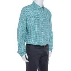 Ralph Lauren Bicolor Linen Checkered Button Front Shirt XL