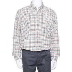 Pre Owned Ralph Lauren Multicolor Plaided Cotton Button Front Shirt XL