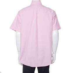 Pre Owned Ralph Lauren Light Pink Cotton Short Sleeve Slim Fit Shirt XXL