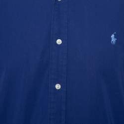 مملوكة مسبقًا Ralph Lauren Navy Blue Cotton Button Front Shirt L