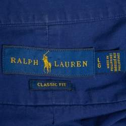 مملوكة مسبقًا Ralph Lauren Navy Blue Cotton Button Front Shirt L