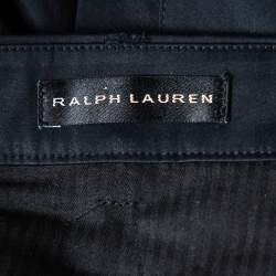 Pre Owned Ralph Lauren Navy Blue Cotton Pocket Detail Paneled Pants L