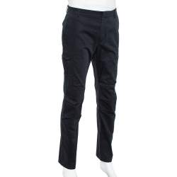 Pre Owned Ralph Lauren Navy Blue Cotton Pocket Detail Paneled Pants L