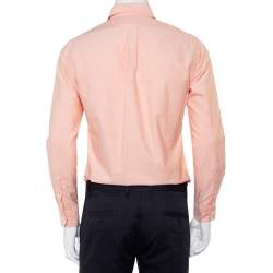 Pre Owned Ralph Lauren Pink Cotton Button Front Custom Fit Shirt S