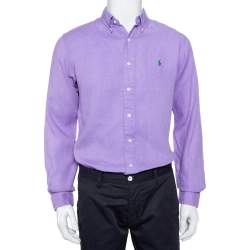 Ralph Lauren Purple Cotton Button Front Custom Fit Shirt M Ralph Lauren |  TLC