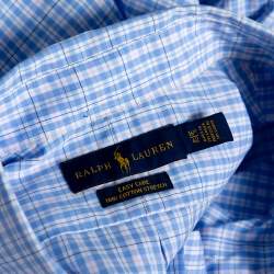 Pre Owned Ralph Lauren Blue Checkered Cotton Button Front Shirt XL