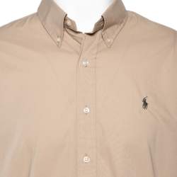 Pre Owned Ralph Lauren Beige Cotton Button Front Shirt L