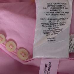 Pre Owned Ralph Lauren Pink Feather Weight  Cotton Slim Fit Shirt M