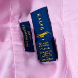 Pre Owned Ralph Lauren Pink Feather Weight  Cotton Slim Fit Shirt M