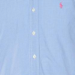 Ralph Lauren Light Blue Check Cotton Button Down Shirt S 