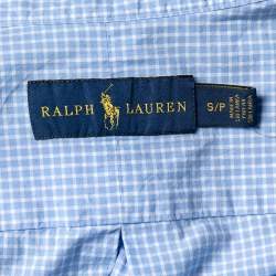 Ralph Lauren Light Blue Check Cotton Button Down Shirt S 