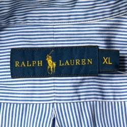 مملوكة مسبقًا Ralph Lauren Blue Striped Cotton Button Down Shirt XL 