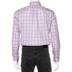 Pre Owned Ralph Lauren Pink Checked Cotton Long Sleeve Classic Fit Shirt S