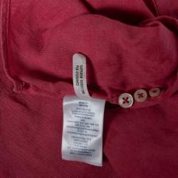 Pre Owned Ralph Lauren Pink Ocean Wash Linen Button Front Sport Shirt L