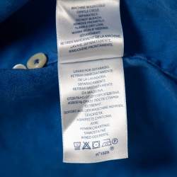 Pre Owned Ralph Lauren Blue Ocean Wash Linen Button Front Sport Shirt L